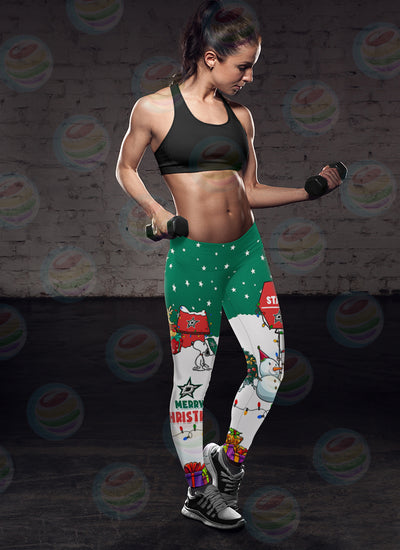 Funny Merry Christmas Dallas Stars Leggings