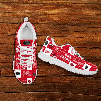 Colorful Pride Flag Detroit Red Wings Sneakers