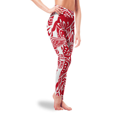 Curly Line Charming Daily Fashion Detroit Red Wings Leggings