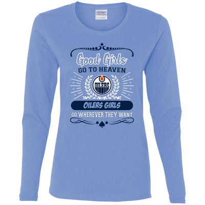 Good Girls Go To Heaven Edmonton Oilers Girls T Shirts