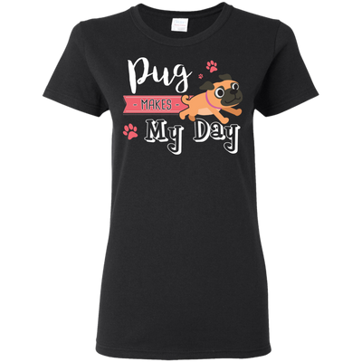 Pug Makes My Day T Shirts