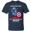 Nice Pug T Shirts - This Girl Is Protected By Captain America Pug