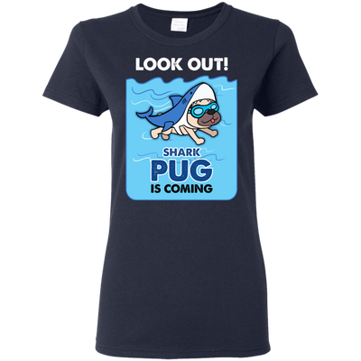 Look Out Shark Pug Is Coming T Shirts