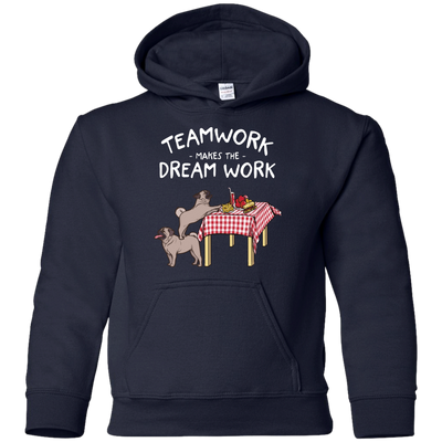 Pug Teamwork Makes The Dream Work T Shirts