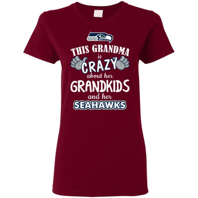 Funny This Grandma Is Crazy About Her Grandkids And Her Seahawks T Shirts