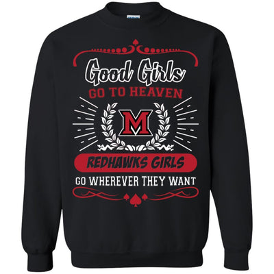 Good Girls Go To Heaven Miami RedHawks Girls T Shirts