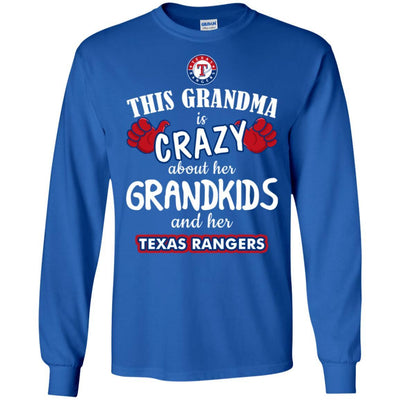 Funny This Grandma Is Crazy About Her Grandkids And Her Texas Rangers T Shirts