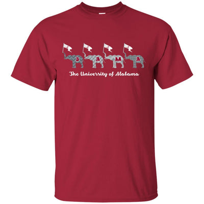 Four Elephant Flags Alabama Crimson Tide T Shirts