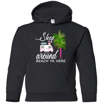 Sleep Around Beach Ya Here Pug T Shirts