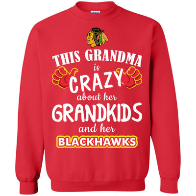 Funny This Grandma Is Crazy About Her Grandkids And Her Blackhawks T Shirts