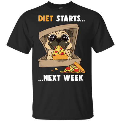 Diet Starts Next Week Pug T Shirts