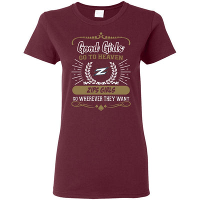 Good Girls Go To Heaven Akron Zips Girls T Shirts