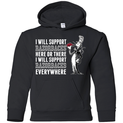 I Will Support Everywhere Arkansas Razorbacks T Shirts