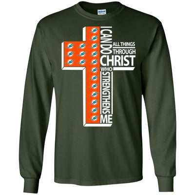 Gorgeous I Can Do All Things Through Christ Miami Dolphins T Shirts