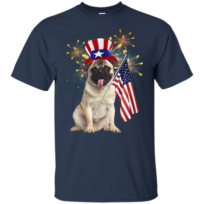 Independence Day Pug T Shirts