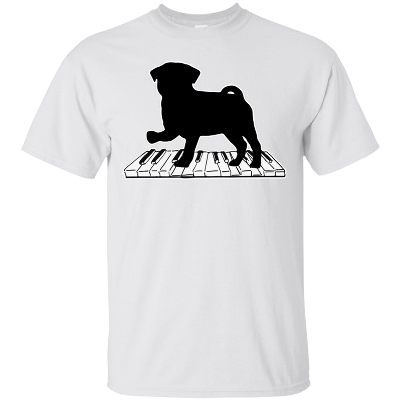 Pug Playing Piano Music T Shirts V2