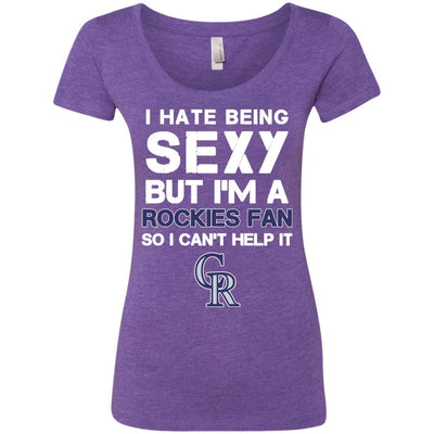 I Hate Being Sexy But I'm Fan So I Can't Help It Colorado Rockies Purple T Shirts