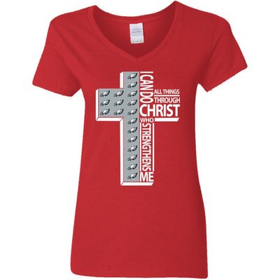 Gorgeous I Can Do All Things Through Christ Philadelphia Eagles T Shirts