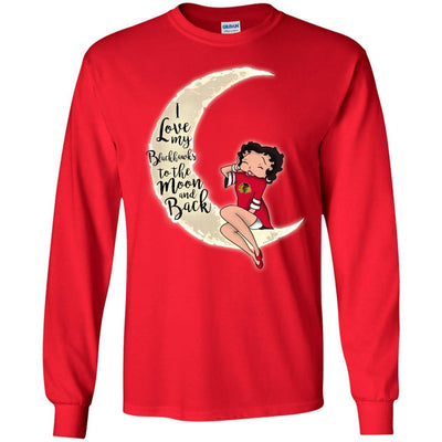 BB I Love My Chicago Blackhawks To The Moon And Back T Shirt - Best Funny Store