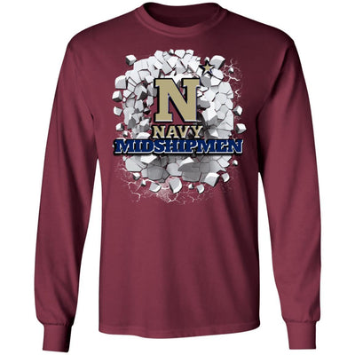 Colorful Earthquake Art Navy Midshipmen T Shirt