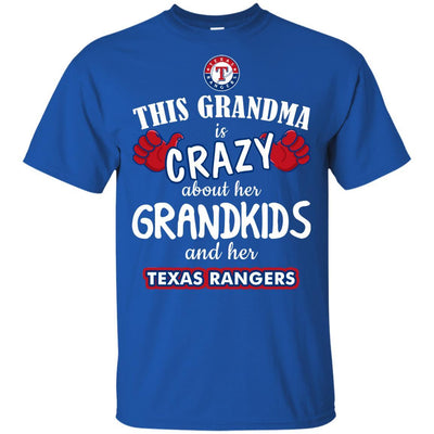 Funny This Grandma Is Crazy About Her Grandkids And Her Texas Rangers T Shirts