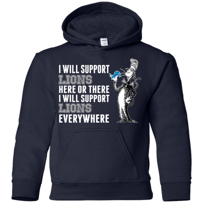 I Will Support Everywhere Detroit Lions T Shirts