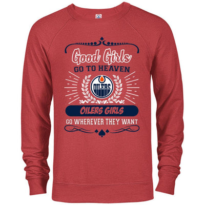 Good Girls Go To Heaven Edmonton Oilers Girls T Shirts