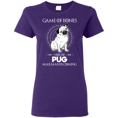 Game Of Bones House Pug Mailman Is Coming T Shirts