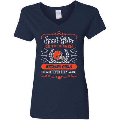 Good Girls Go To Heaven Cleveland Browns Girls T Shirts