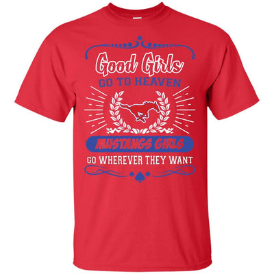 Good Girls Go To Heaven SMU Mustangs Girls T Shirts