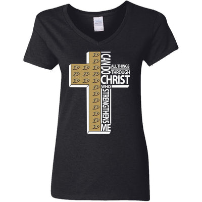 Gorgeous I Can Do All Things Through Christ Anaheim Ducks T Shirts