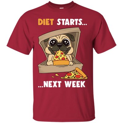 Diet Starts Next Week Pug T Shirts