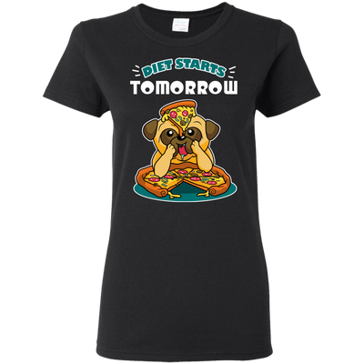 Diet Starts Tomorrow Pug T Shirts