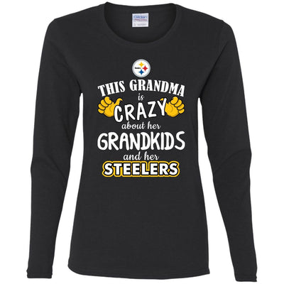 Funny This Grandma Is Crazy About Her Grandkids And Her Steelers T Shirts