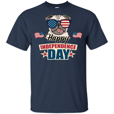 Happy Independence Day Pug T Shirts V1