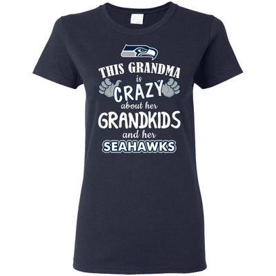 Funny This Grandma Is Crazy About Her Grandkids And Her Seahawks T Shirts