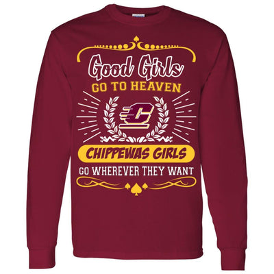 Good Girls Go To Heaven Central Michigan Chippewas Girls T Shirts