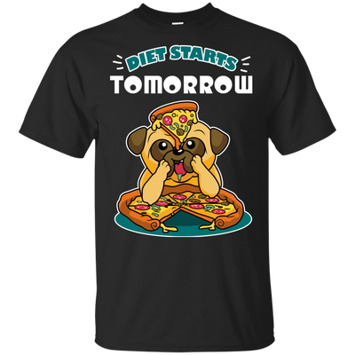 Diet Starts Tomorrow Pug T Shirts