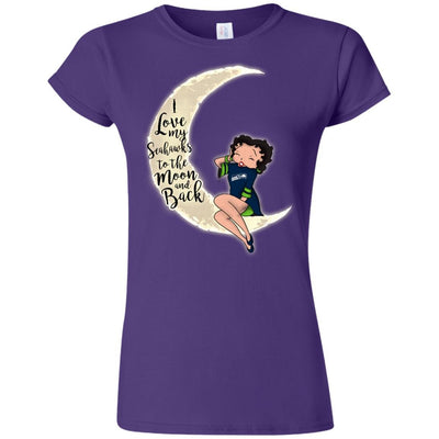 BB I Love My Seattle Seahawks To The Moon And Back T Shirt - Best Funny Store