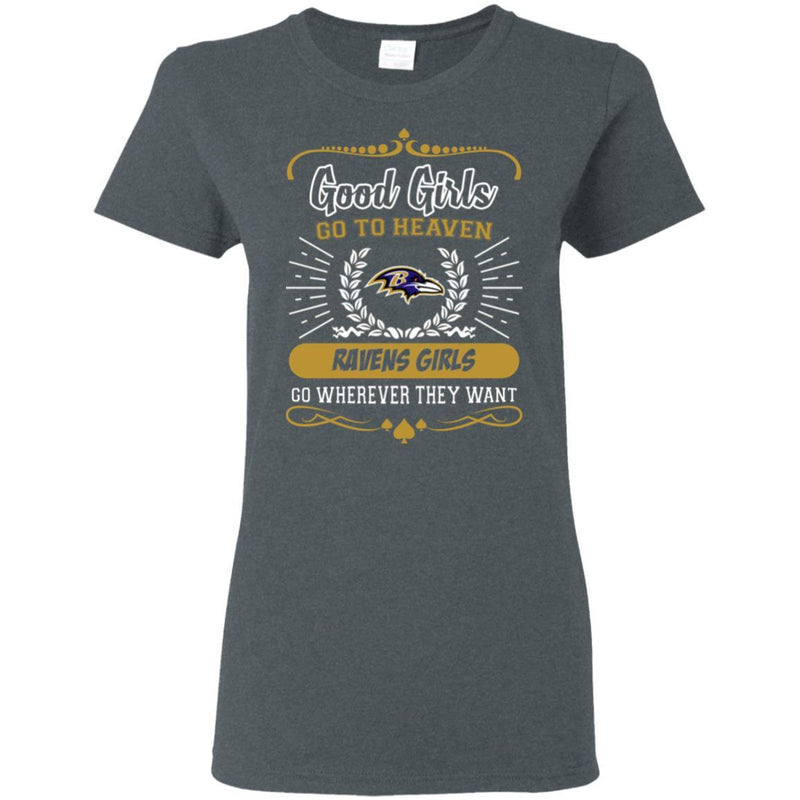 Good Girls Go To Heaven Baltimore Ravens Girls T Shirts
