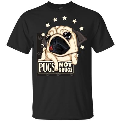 Lovely Black Gift For Collection Dog T Shirts Pugs Not Drugs V2