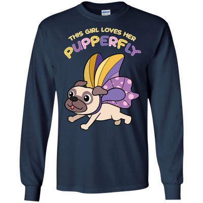 This Girl Loves Her Pupperfly Pug T Shirts