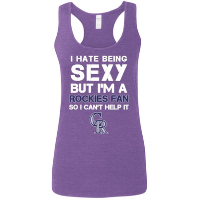 I Hate Being Sexy But I'm Fan So I Can't Help It Colorado Rockies Purple T Shirts