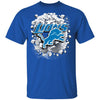 Colorful Earthquake Art Detroit Lions T Shirt