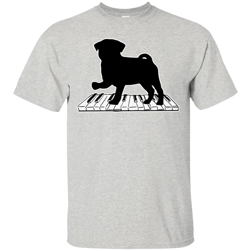 Pug Playing Piano Music T Shirts V2