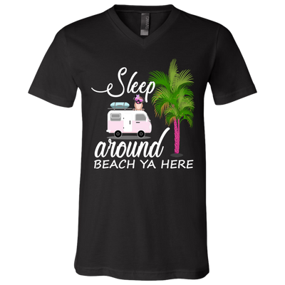 Sleep Around Beach Ya Here Pug T Shirts