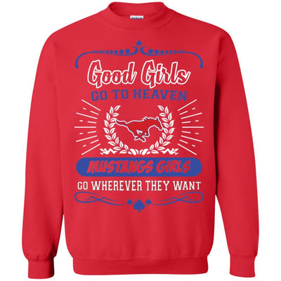 Good Girls Go To Heaven SMU Mustangs Girls T Shirts