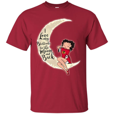 BB I Love My Chicago Blackhawks To The Moon And Back T Shirt - Best Funny Store