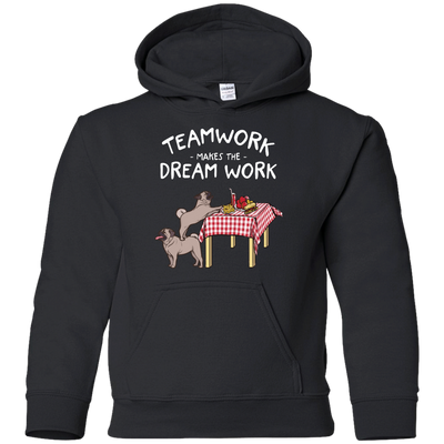 Pug Teamwork Makes The Dream Work T Shirts