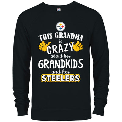 Funny This Grandma Is Crazy About Her Grandkids And Her Steelers T Shirts